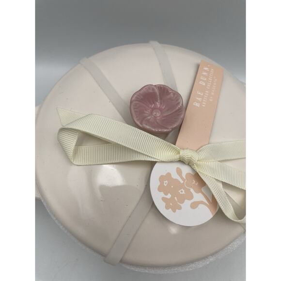 Rae Dunn Spring Floral Mini Baking Dish With Flower Topper NEW - Picture 3 of 8